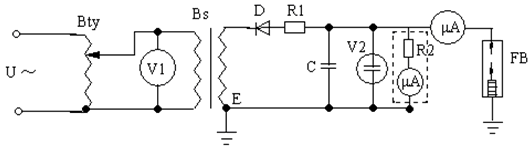 电导电流试验第一种接线图